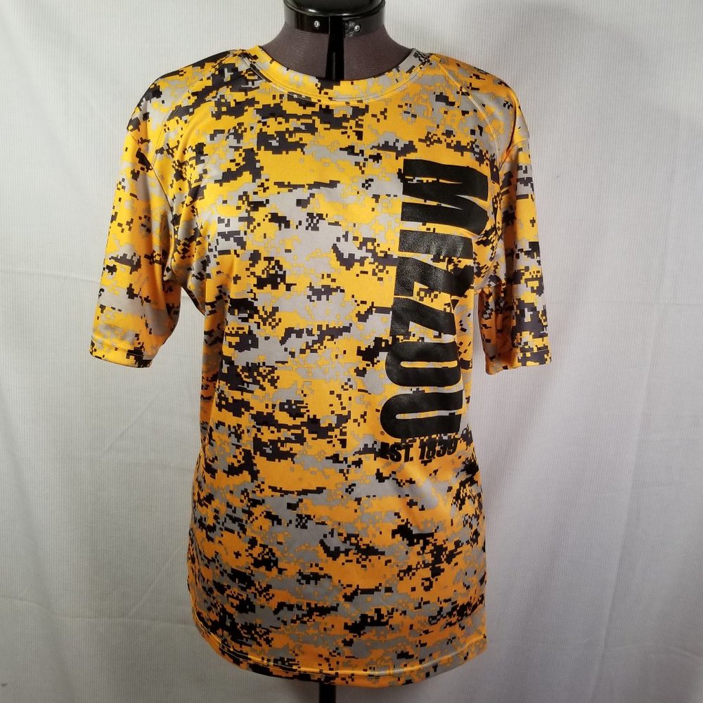 Mizzou Badger Athletic Digital Camo Jersey Tee Small Unisex